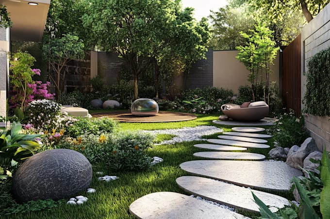 design your landscape, garden, backyard, terrace and pool