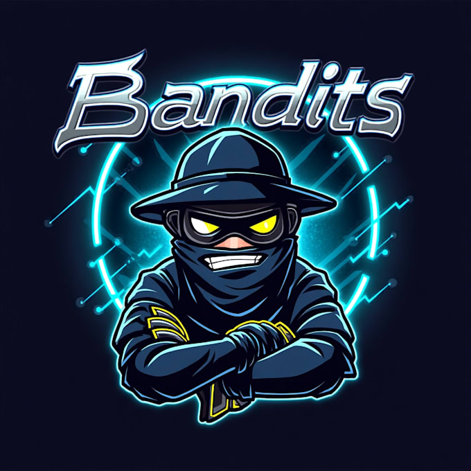 design high quality esport bandit mascot logo with free source file