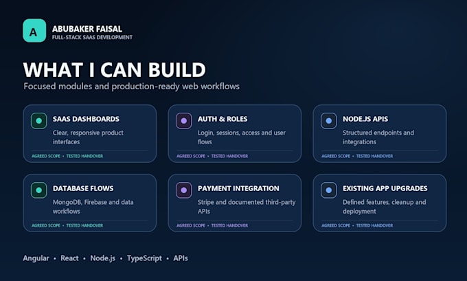 develop angular react nodejs saas web application