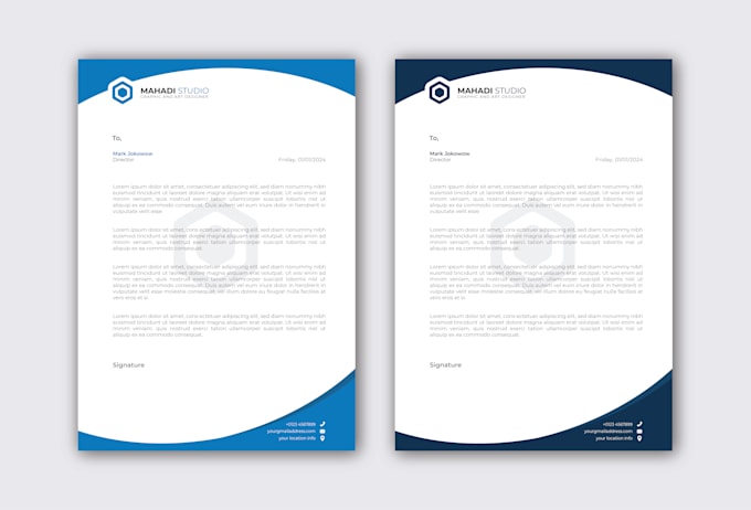 design professional letterhead in editable word template