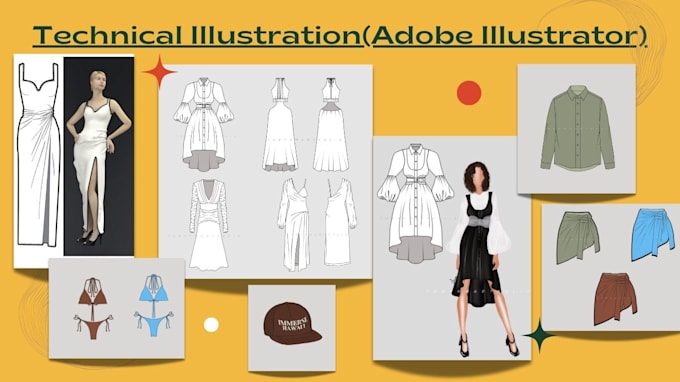 Create fashion illustrations , flat sketches , 3d garments by ...
