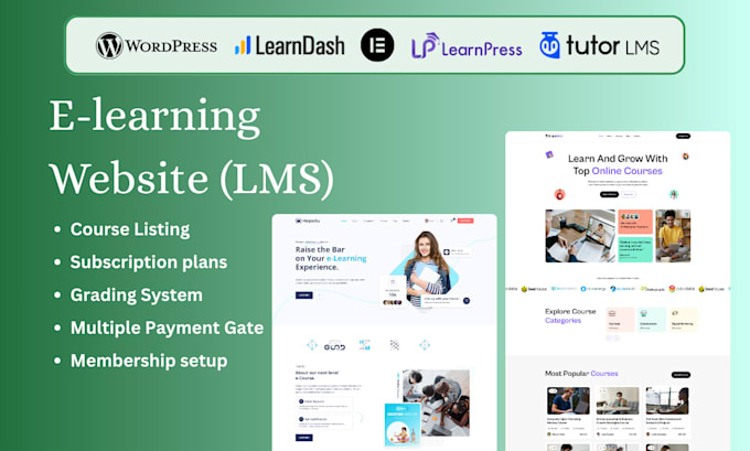 build lms website with learndash learnpress tutor lms