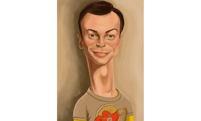 draw a hyper realistic caricature portrait
