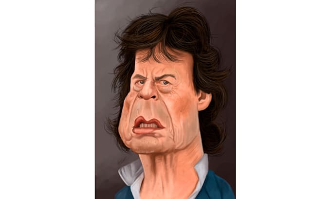 draw a hyper realistic caricature portrait