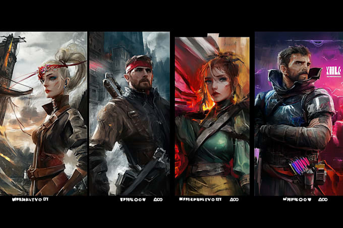 do a 2d character design and concept art for your game