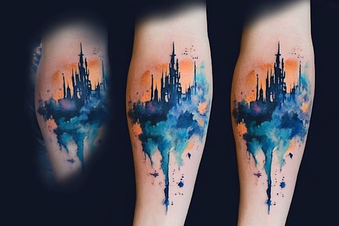 create a watercolor tattoo design