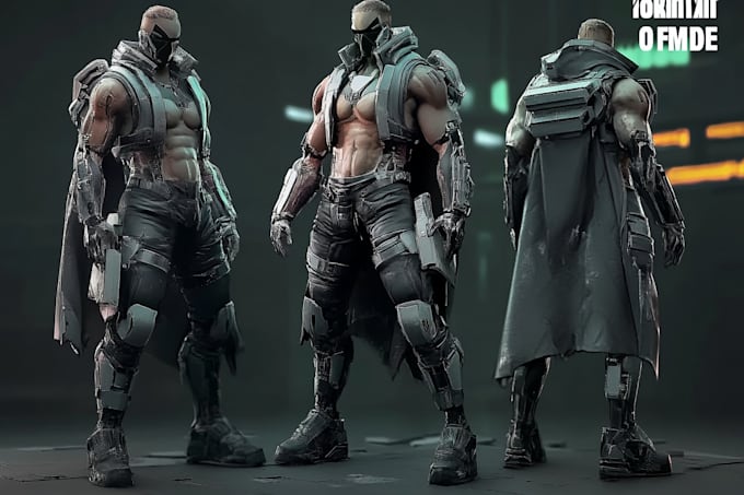 create scifi or cyberpunk character artwork