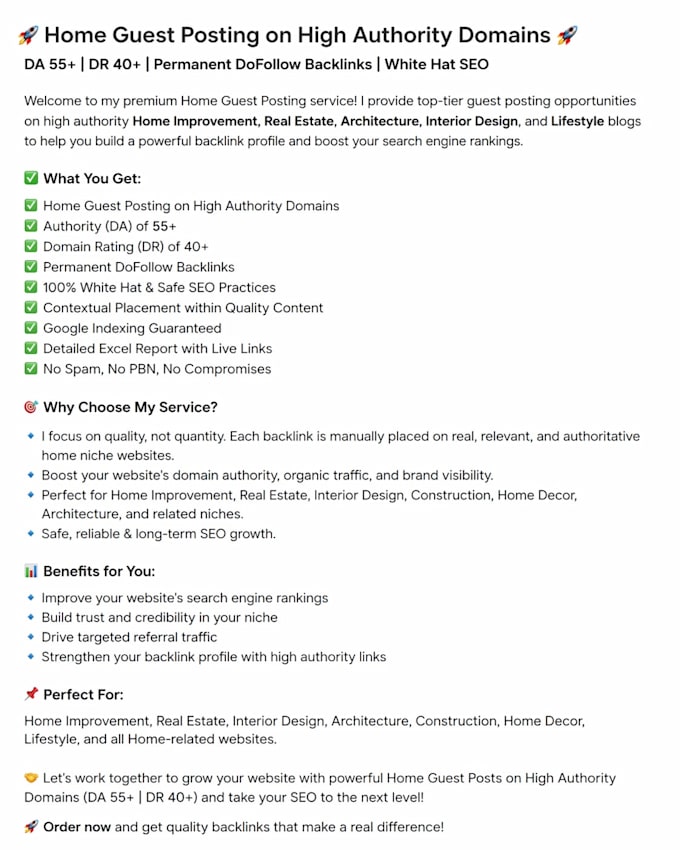 do guest posts on home blogs