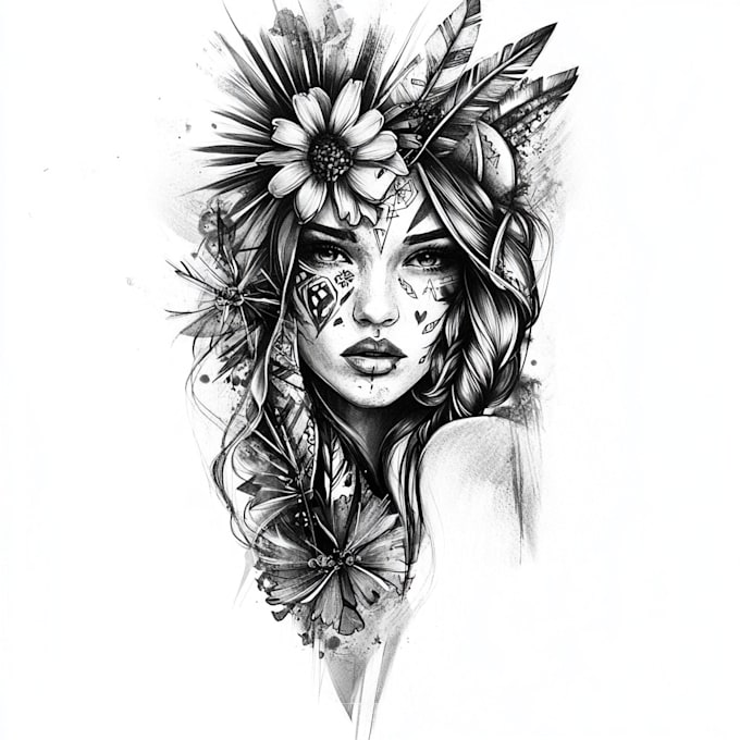 make a unique full color tattoo design for you