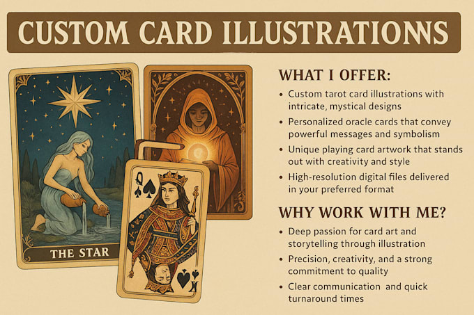 design custom tarot cards and oracle card illustrations