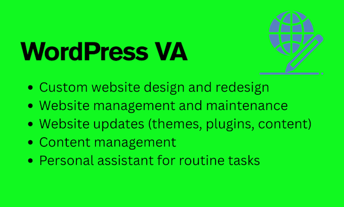be your wordpress VA, wordpress virtual assistant for website maintenance