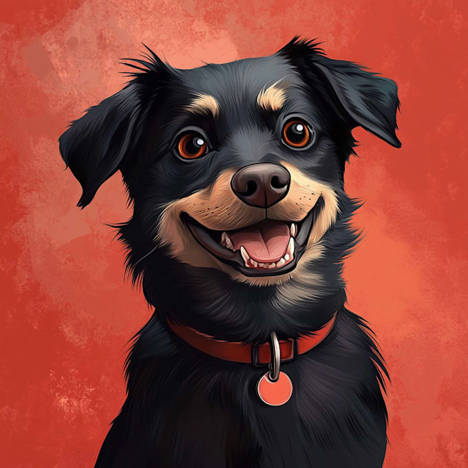design a custom disney pet portrait illustration