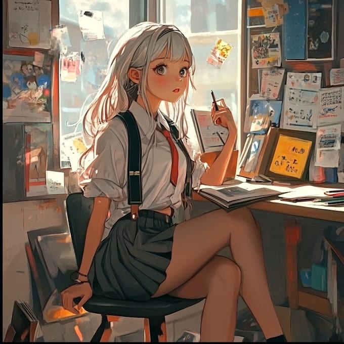 draw anime style character full body