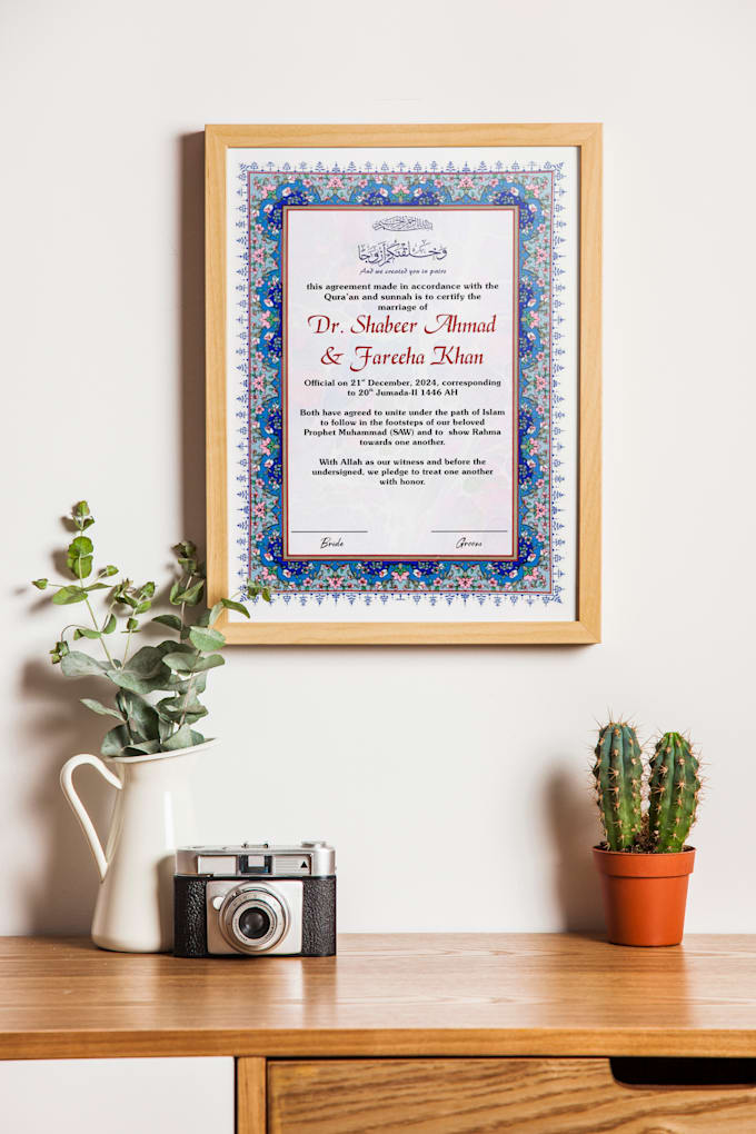 create custom designs for marriage certificates