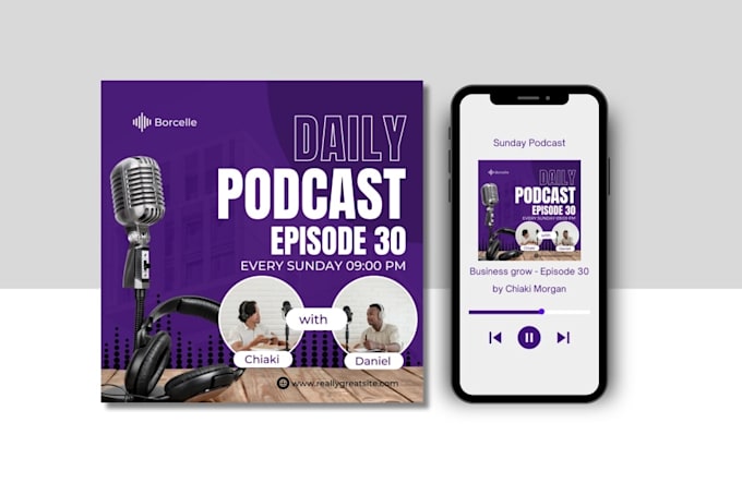 do a unique podcast cover art and podcast logo design