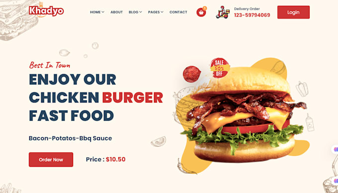 design restaurant website food website food ordering food catering website
