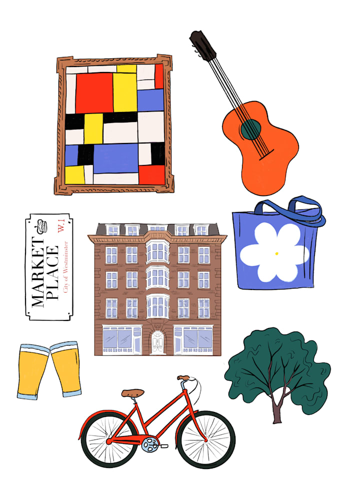 custom minimal illustrations for brands, apps merch