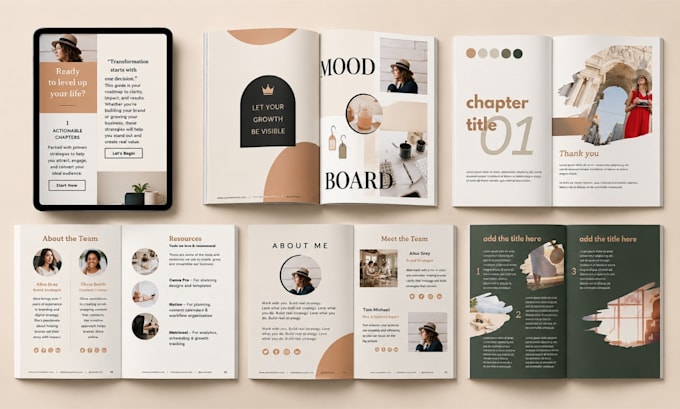 do editable canva ebook layout lead magnet PDF workbook, coaching canva template