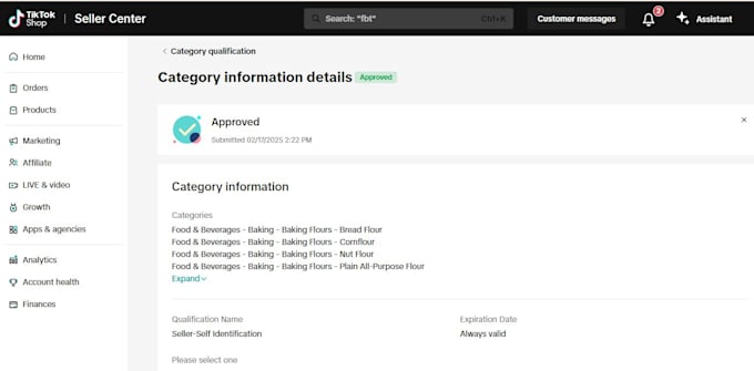 approve tiktok shop restricted category approval