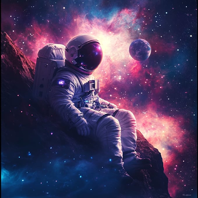 create high quality space art and futuristic space scenes