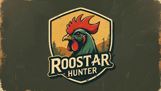 make outstanding rooster hunter logo with express delivery