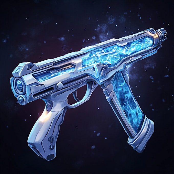 do a 3d weapon illustration
