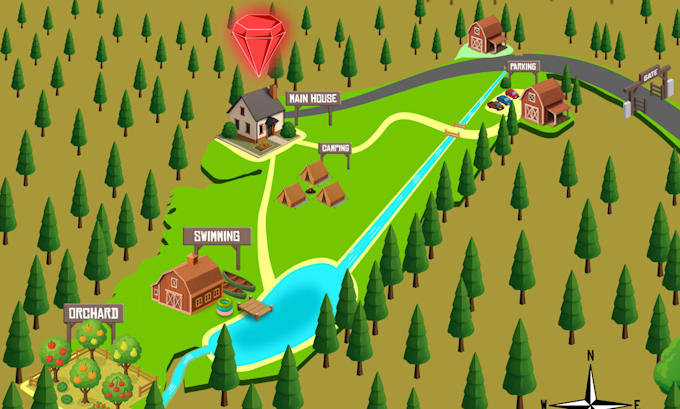 create a custom isometric map illustration for your game or app