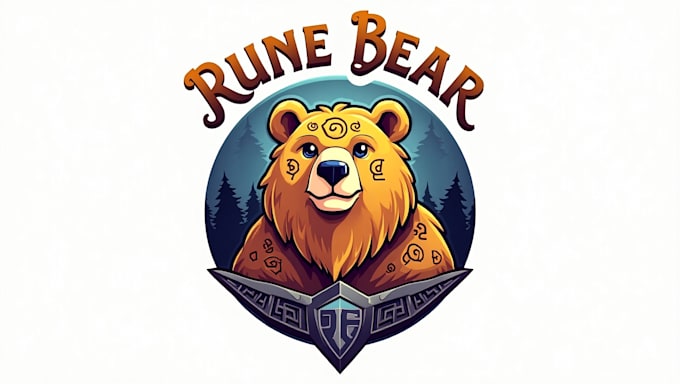 make eye catching rune bear mascot logo within new concepts