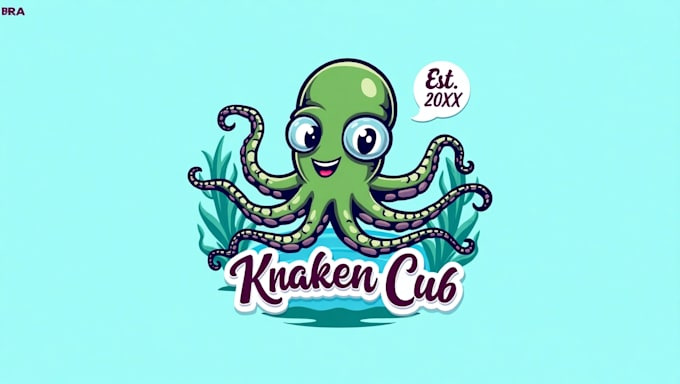 design an awesome kraken cub mascot logo with express delivery