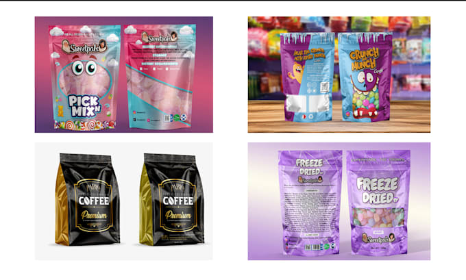 premium candy food packaging mylar bag pouch design