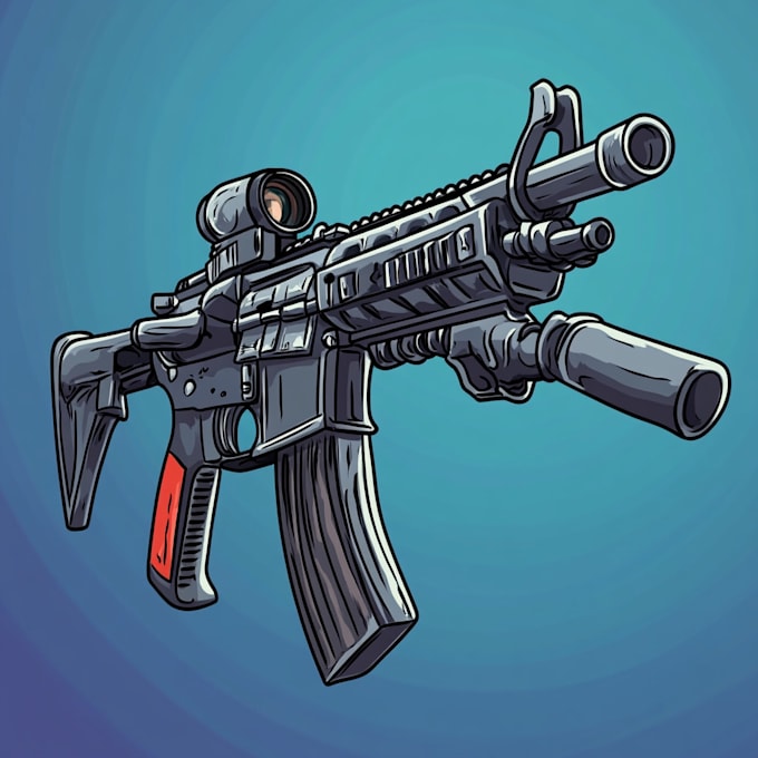 do  a 3d weapon illustration for gaming
