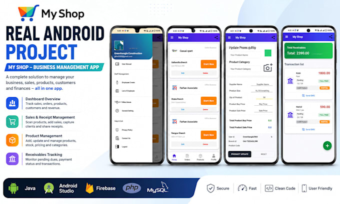 develop a professional android app in java