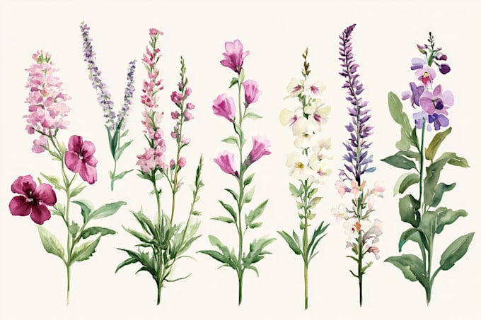 draw realistic botanical watercolor illustration