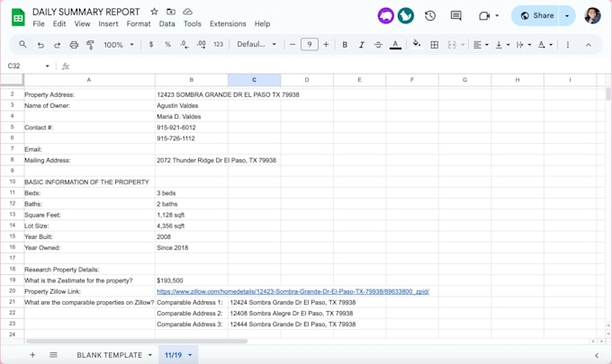 manage disposition, acquisition and admin task for real estate business