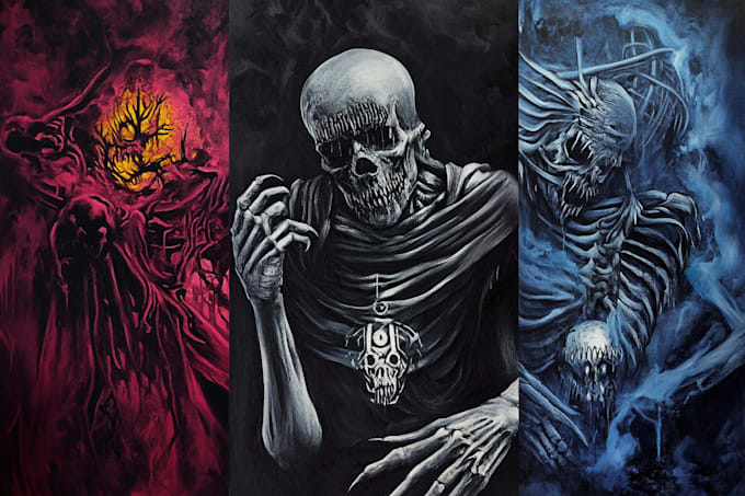 draw badass dark art horror illustration