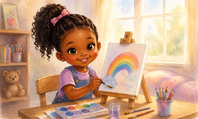 do watercolor story book illustrations and children book illustration and cover