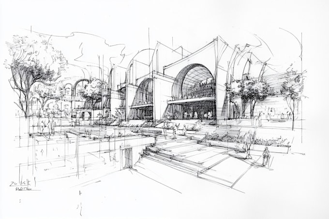 draw architectural sketches for building