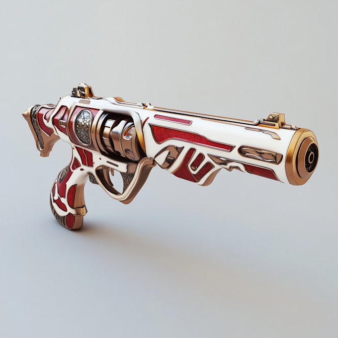 do a 3d weapon illustration for gaming