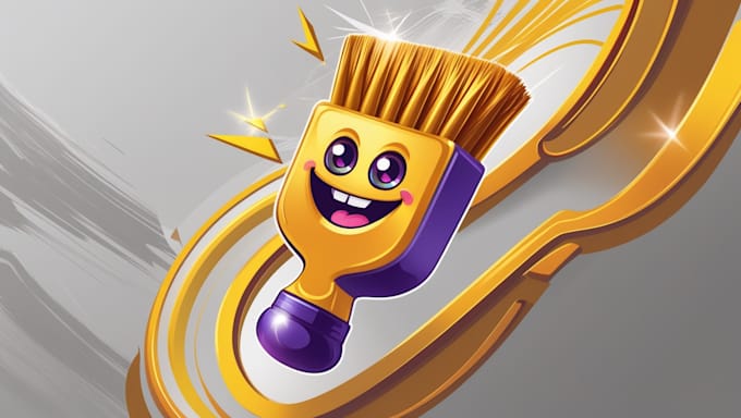make creative golden brushes logo in just two days
