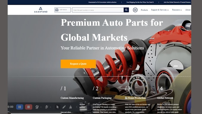 build automotive part website car tire auto electronics oil fluids shopify store