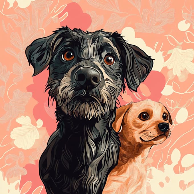 draw a pet portrait illustration