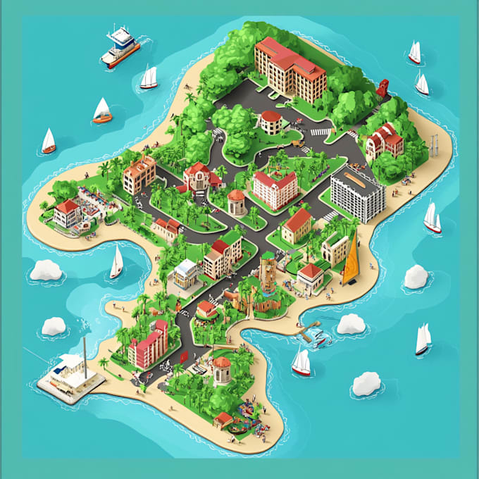 draw a unique vector or isometric map