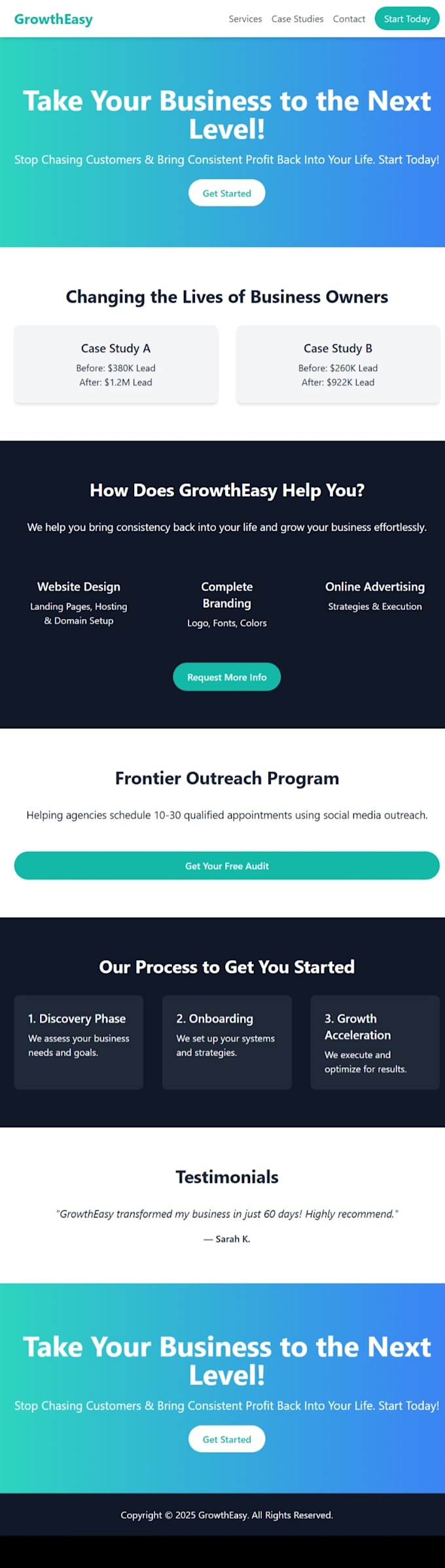 build custom website, full stack website, landing page, full stack web developer