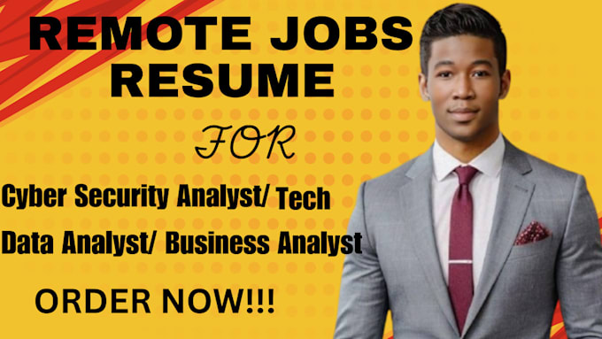 write remote jobs resume for tech, cyber security analyst, soc, data analyst