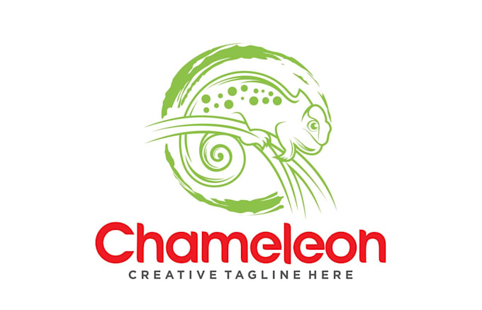 design a chameleon, animal, mascot logo