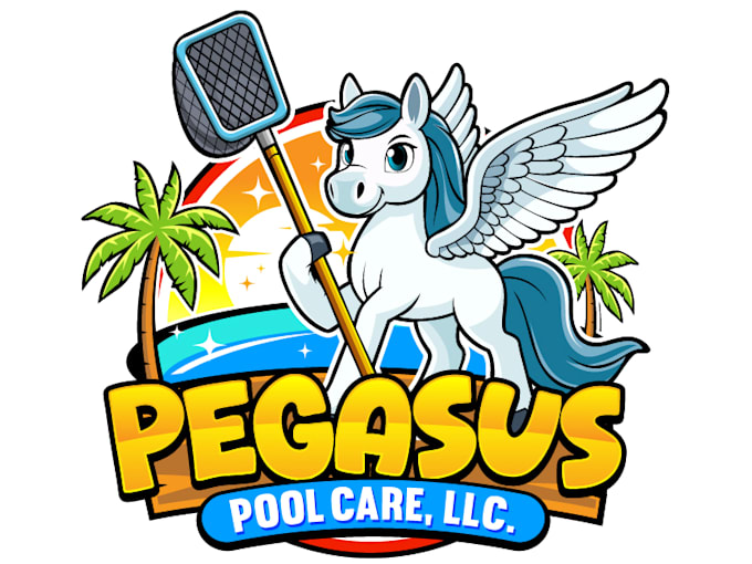 creative pool cleaning logo design