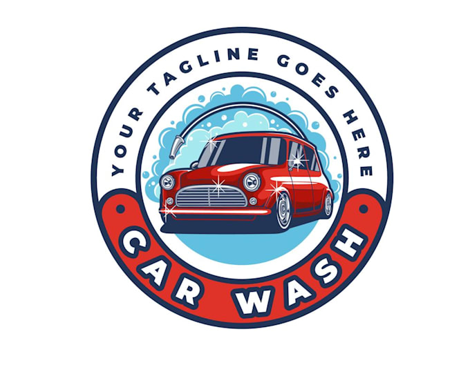 professional car wash logo branding