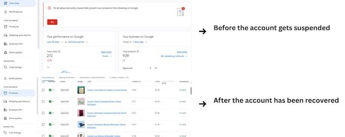 merchant centre and google shopping ads set up