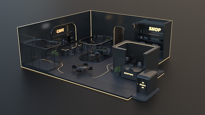 make 3d isometric gaming room and streaming room