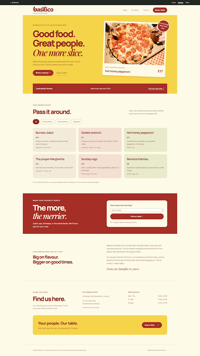 design an amazing website for your restaurant reservations